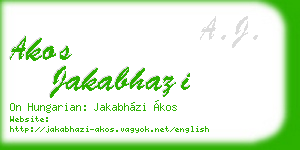 akos jakabhazi business card